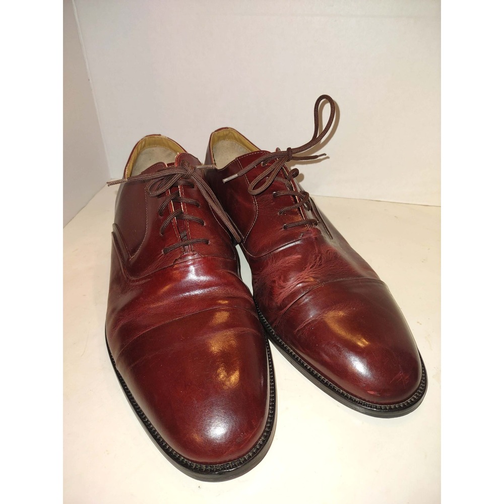 Giorgio Brutini Mens 13D Burgundy Leather Cap Toe Oxford Dress Shoes Formal
